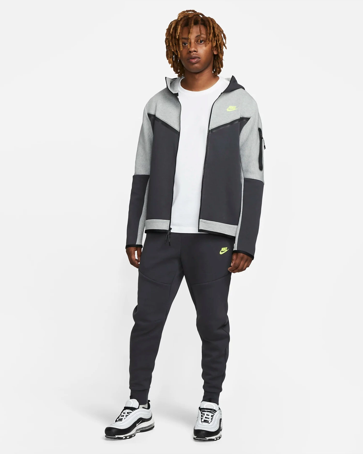 Pantalon Jogging Nike Sportswear Tech Fleece - Gris/Verta â Image 6