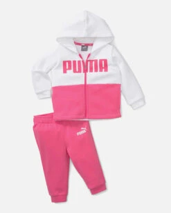 Survêtement Puma Color Block Minicats Bébé - Rose/Blanca