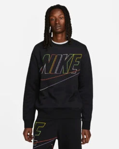 Sweat Nike Club Fleece+ - Noir/Rouge/Bleua