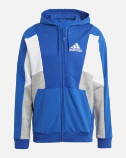 Veste à Capuche Adidas Essentials Colorblock - Bleu/Gris/Blanc