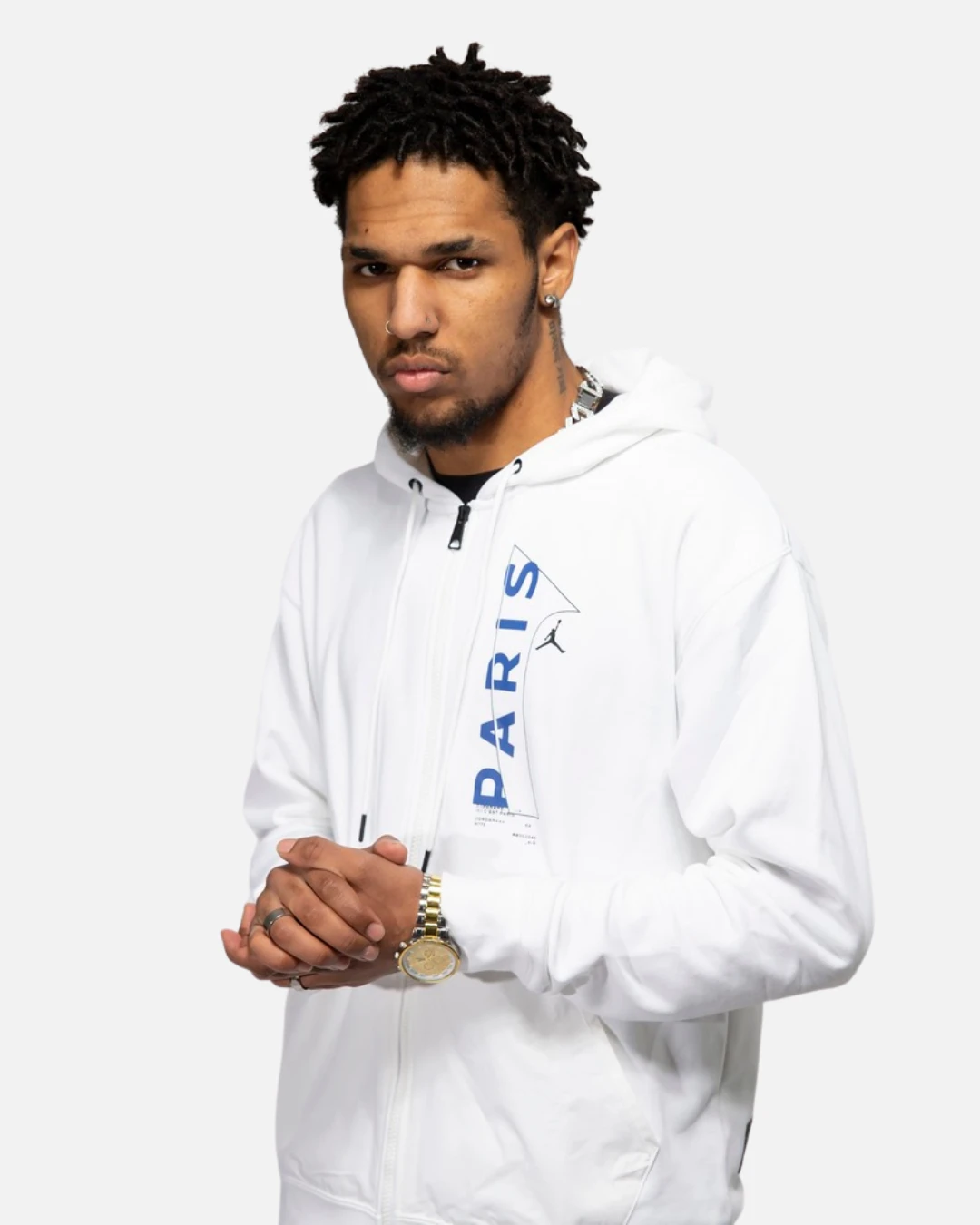 Veste D'entrainement PSG X Jordan 2022/2023 - Blanc/Bleu